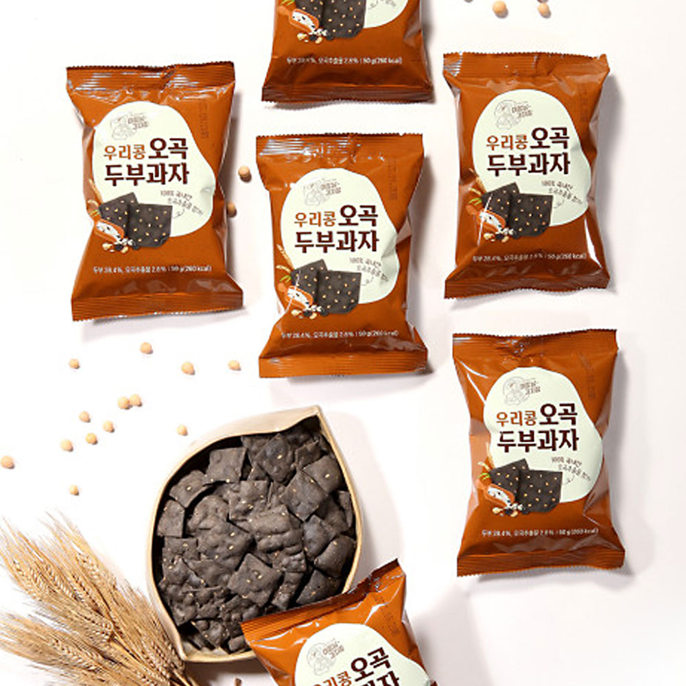 국산 밀가루 콩 사용 개별포장 뚜부과자 오곡 두부과자 50g X 10개